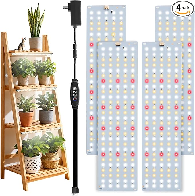 Grow Lights for Indoor Plants, Ultra-Thin Panel, 540LEDs Full Spectrum, 8/12/16H Timer, 10 Dimmable Levels Plant Lights for Indoor Growing