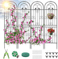 Metal Garden Trellis, 86.7" H x 19.7" W Black Coated Wire Lattice Panel, Sturdy Plant Support for Climbing Roses Vines Cucumbers Vegetables Outdoor Patio Yard (4 Packs)