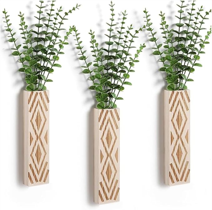 Wall Mounted Vases Planter Geometric Pattern Hanging Floral Arrangements Container for Home Office Decors