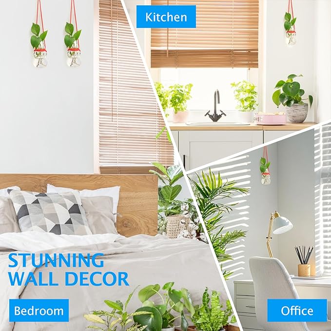 XXXFLOWER Wall Hanging Propagation Stations with Luminous Sand Christmas Decor for Home Garden Office 3 Pcs Snowman-Shape Hanging Planters for Indoor Plants Gifts for Plant Lovers（Plant NOT Included）