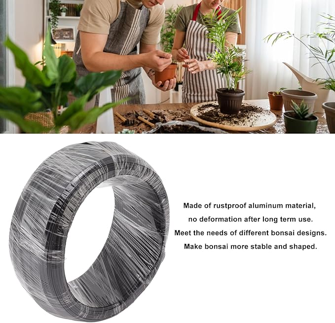 Diydeg Bonsai Training Wire, 8 Sizes Optional of 1mm, 1.5mm, 2mm, 2.5mm, 3mm, 3.5mm, 4mm, 5mm, Rustproof Flexible Aluminum Wire, Easy to Shape Wire for Garden, Horticulture