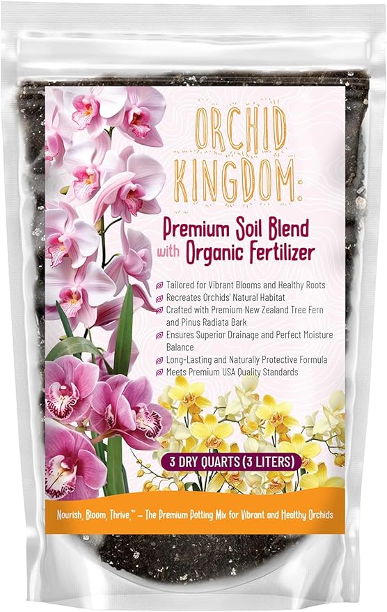 GARDENWISE Orchid Potting Mix – Orchid Bark, Sphagnum Moss, Tree Fern & Perlite for Repotting Phalaenopsis Orchids, Indoor Plants, Orchid Soil Medium – Sustrato para Orquídeas (4 Quart)