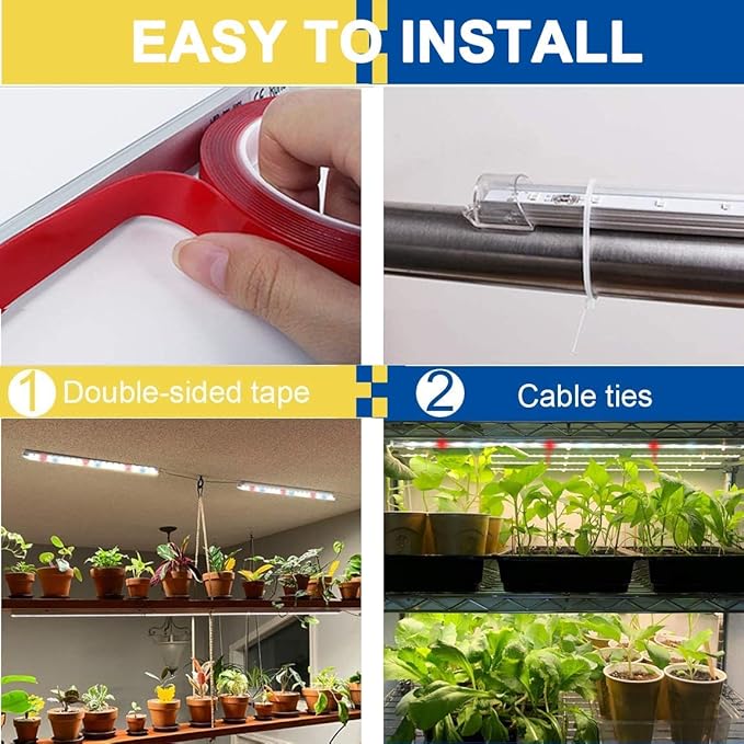 LED Plant Grow Lights Strips for Indoor Plants Full Spectrum with Auto ON & Off Timer, T5 Sunlike Grow Lights Bar Growing Lamps for Greenhouse Shelves Hydroponics Succulent, 4 Dimmable Levels