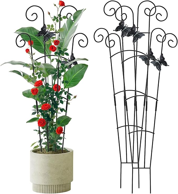 Metal Garden Stake for Potted Climbing Houseplants Supported Indoor Outdoor Metal Plant Indoor Stackable Plant Houseplant Small Supported for Potted