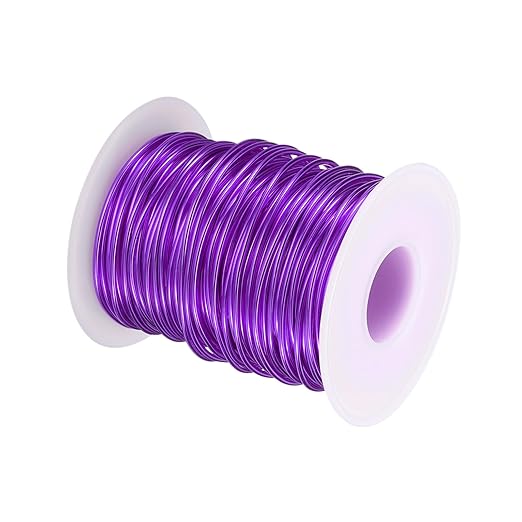 HARFINGTON Bonsai Wire Anodized Aluminum Training Wire Roll 1.5mm/15 Gauge 98ft Length Bendable Bonsai Tree Wire for Garden, Horticulture, Landscape, Planting, Dark Purple
