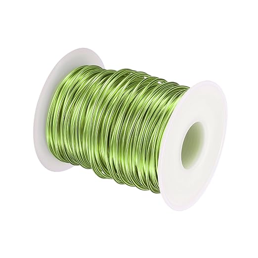 HARFINGTON Bonsai Wire Anodized Aluminum Training Wire Roll 1.5mm/15 Gauge 98ft Length Bendable Bonsai Tree Wire for Garden, Horticulture, Landscape, Planting, Grass Green