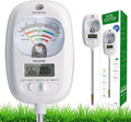 HSLGOVE Soil Test Kit, 7-in-One Soil Moisture Meter/Soil PH Meter/Fertility, Dual Screen Soil Tester w/Digital Soil Temp/Air Temp&Humidity for Plants Gardening,Lawn,Farm Indoor&Outdoor-Lvory White