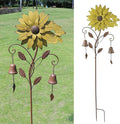 HLQMFHT Sunflower Garden Stake with Bells, Decorative Garden Stakes for Garden Yard Patio Decor