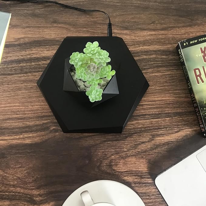 Magnetic Levitation Flower Pot - Rotating Floating Planter for Small Plants, Perfect Decoration for Office Desks and Home