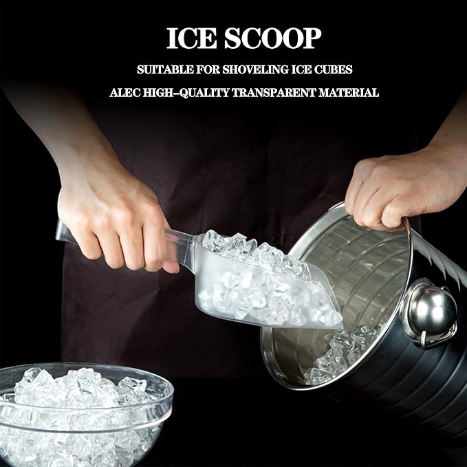 12 oz Clear Hand Scoop, Food-grade Acrylic Multi-Purpose Kitchen ice scoop, Flat-bottomed Scoop for Ice, Popcorn, Cookies, Candy Buckets(2PCS) (2)