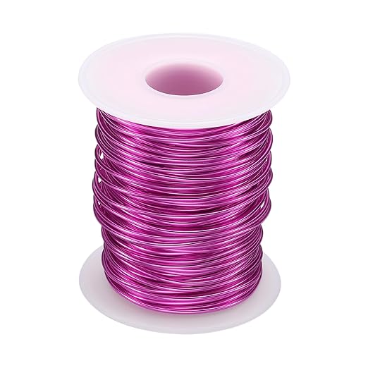 HARFINGTON Bonsai Wire Anodized Aluminum Training Wire Roll 1.5mm/15 Gauge 98ft Length Bendable Bonsai Tree Wire for Garden, Horticulture, Landscape, Planting, Dark Pink