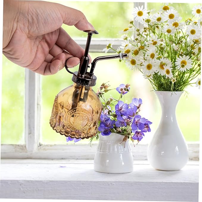 POPETPOP Glass Plant Mister Spray Bottle Vintage Design Precise Water Flow for Small Plants