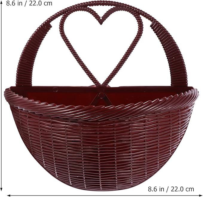 Seagrass Storage Baskets 2Pcs Hanging Planter Baskets Rattan Flower Pots Air Plant Container for Indoor Outdoor Plant Porches Patio Wall Decoration Brown Round Planter