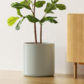 LE TAUCI 12 Inch Pot for Plants, Ceramic Planters for Indoor Plants, Mid-Century Modern Cylinder Flower Pots with Drainage Hole, Fits Fiddle Leaf Fig & Monstera, Home Decor, Mist Gray