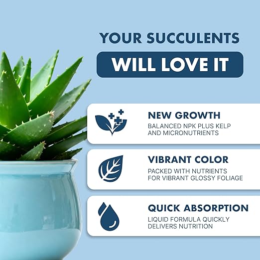 Succulent Fertilizer – Liquid Plant Food for Compact Growth, Vibrant Color & Stronger Root Development, 8 oz