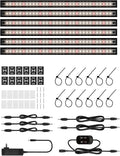 T5 Smart Grow Light for Indoor Plants,3500K Full Spectrum LED Plant Light Strips with 3/9/12H Auto Timer,Stepless Dimming,Modular Design，Plug and Play (Black, 6 Pack)