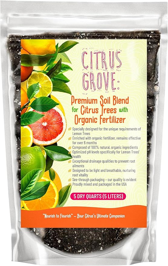 GARDENWISE Premium Organic Citrus Potting Soil for Indoor/Outdoor Plants - Perfect for Oranges, Lemons, Limes & Grapefruits Trees - Hand Blended for Optimal Growth (4 QUARTS)