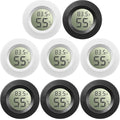 Weewooday Mini Hygrometer Thermometer Digital LCD Monitor Indoor/Outdoor Room Humidity Meter Temperature Gauge for Greenhouse Garden Reptile Incubator Cellar ℉/℃(Black, White,8 Pcs)