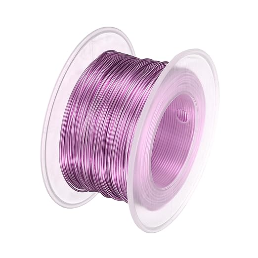 HARFINGTON Bonsai Wire Anodized Aluminum Training Wire Roll 0.8mm Gauge 98ft Length Bendable Bonsai Tree Wire for Garden, Horticulture, Landscape, Planting, Light Pink
