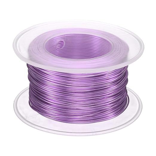 HARFINGTON Bonsai Wire Anodized Aluminum Training Wire Roll 0.8mm Gauge 98ft Length Bendable Bonsai Tree Wire for Garden, Horticulture, Landscape, Planting, Light Purple