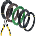 5 Roll Bonsai Wires, Anodized Aluminum Bonsai Training Wire with Wire Cutter, 3 Colors and 3 Sizes (1mm, 1.5mm, 2mm), Total 160 Feet, Aluminum Wires for Indoor Garden Small Trunks DIY Tools