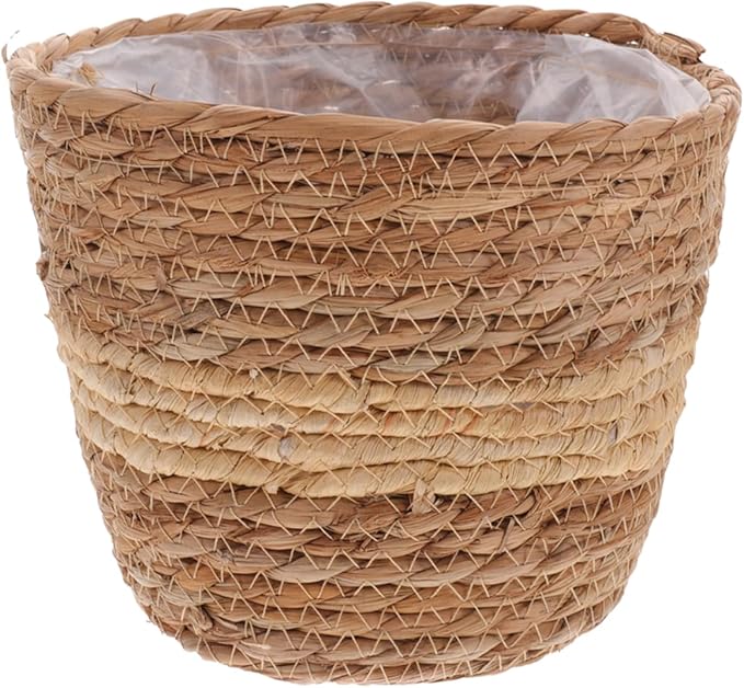 Toddmomy Woven Plant Pot Basket Handwoven Planter for Indoor Plants Natural Rattan Flower Basket 7.08X7.08X5.90 Inch Lightweight Decorative Storage Container