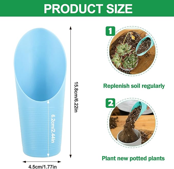 9 Pcs Bonsai Soil Scoops Plastic Garden Soil Scoops Succulent Soil Scoop Colorful Small Soil Scoops Gardening Tools for Plant Flower Succulent (Colorful)