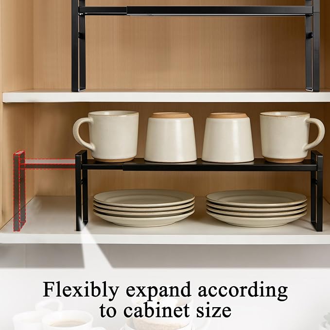 2pcs Expandable Window Sill Plant Shelf, Narrow Expandable Window Shelf for Plants Kitchen Sink Organizer Stackable Shelves for Kitchen Counter, Windowsill Plants, Bathroom Vanity