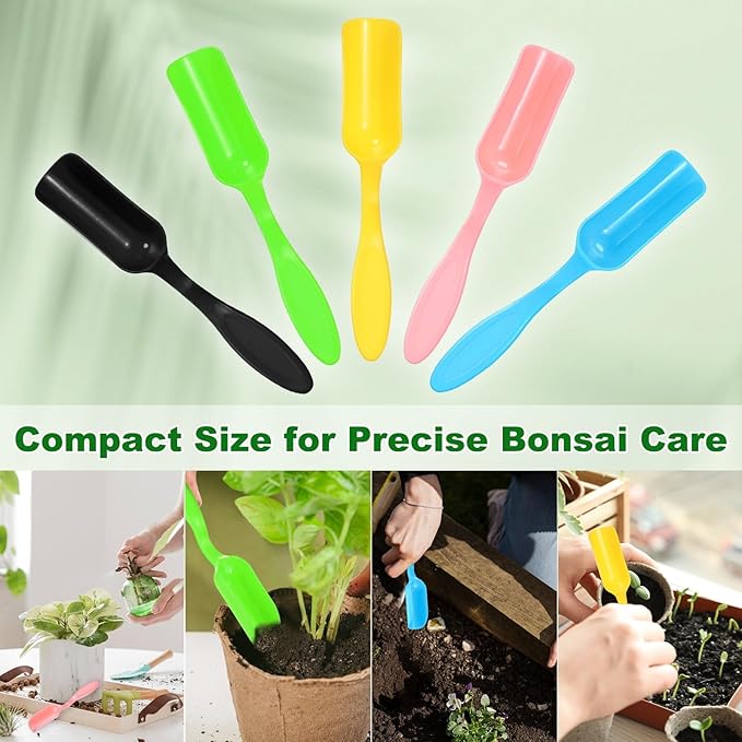 M METERXITY 10-Pack Mini Gardening Shovel Spoons, Plastic Garden Soil Scoops for Cultivation Digging Transplanting/Flower Planting/Plant Succulent, Colorful Small Gardening Tools [Multicolor]