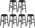 MAHANCRIS Bar Stools, Set of 2 Round Bar Chairs with Footrest, 24.4 Inch Kitchen Breakfast Bar Stools, Industrial Bar Stools, Easy Assembly, for Dining Room, Kitchen, Black BAHB0201 (Pack of 3)