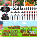 230FT Automatic Watering System for Outdoor Plants, Quick-Connect Garden Drip Irrigation Kits with 1/2" & 1/4", Adjustable Nozzles & Sprinklers for Greenhouse, Raised Bed, Lawn, Potted Plants