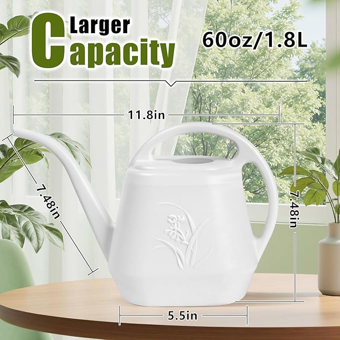 Plant Watering Can - 1/2 Gallon - White