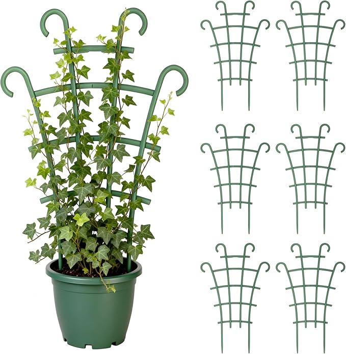 6PCS Indoor Small Trellis,Stackable Plant Trellis for Indoor Climbing Plants,Small Plant Climbing Trellis for Potted Plants Plastic Climbing,Potted Plant Trellis for Houseplants