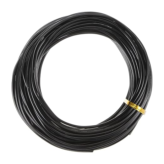HARFINGTON Bonsai Training Wire 2.5mm Total 20mm 66 Feet Anodized Aluminum Wire Corrosion Resistant Garden Wire for Plants Bonsai Trees Shaping Bending Indoor, Black