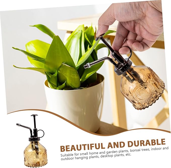 POPETPOP Glass Plant Mister Spray Bottle Vintage Design Precise Water Flow for Small Plants