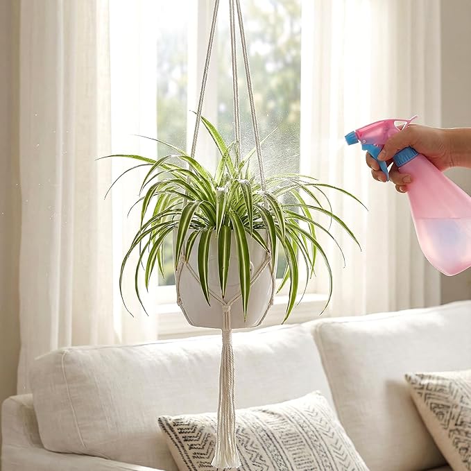 12 Pcs Macrame Plant Hanger, Indoor Hanging Planters for Indoor Outdoor Plants with 12 S Hooks and Hook Nails, Hanging Plant Holder 43" Boho Hangings Baskets for Home Decor, Ivory