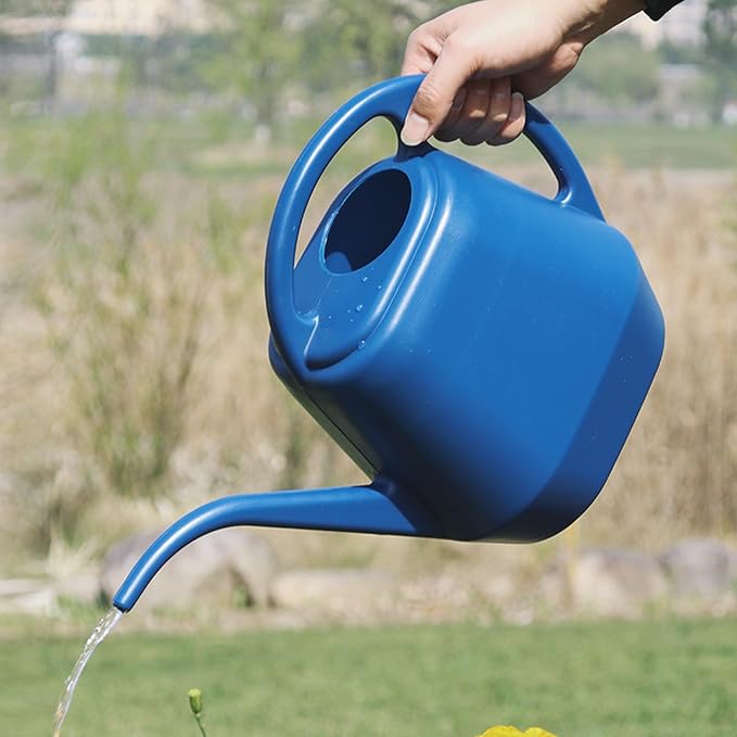 1 Gallon Indoor Watering Can with Handle, Pattern Printed Plastic Long Spout Watering Cans for House Plants Succulent Bonsai Garden Flower Gardening Gifts