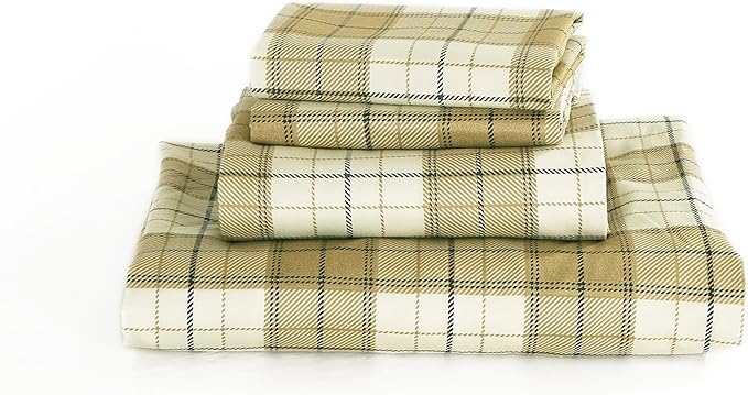 Chezmoi Collection Alpine 7-Piece Northwest Cabin Lodge Bed in a Bag Queen Comforter Set - Blue Green Ivory Tan Grizzly Bear Pine Tree Wilderness Printed Microfiber Bedding Set