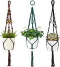 Nomylunota Macrame Plant Hanger with Boho Beads Handmade Hanging Planter Crochet Plant Holder(35.4 inches,Green & Brown & Black)