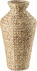 Natural Water Hyacinth Floor Vase, 22 Inch Tall Large Woven Basket for Dried Flowers, Boho Decorative Planter for Living Room, Farmhouse Entryway Home Decor,Bohemian vase