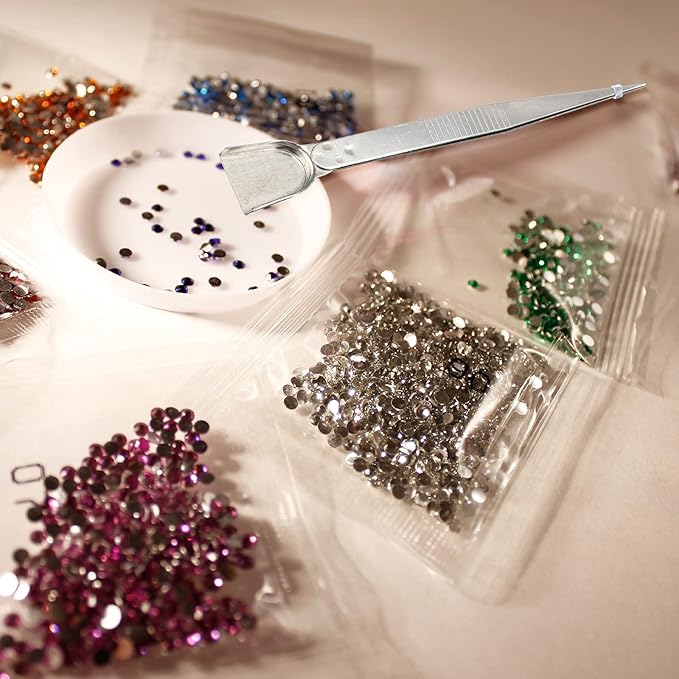 Honoson 5 Pieces Craft Jewelry Bead Diamond Scoop Set Jewelry Shovel Set Diamond Tweezer Beads Scoop and Mini Shovel Handy for Pearls Gemstones Pick up Sorting Tools Supplies
