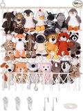 Over the Door Stuffed Animal Storage Hammock Corner Wall Hanging Storage Holder (Off-white)