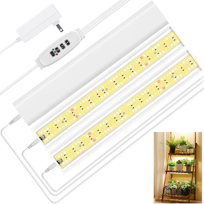 FOXGARDEN Grow Light, Full Spectrum Plant Light Strip for Indoor Plants, 288 LED Bright Grow Lamp with Auto On/Off Timer 4/8/12H, 3 Switch Modes, 10 Dimmable Brightness, 3 Packs
