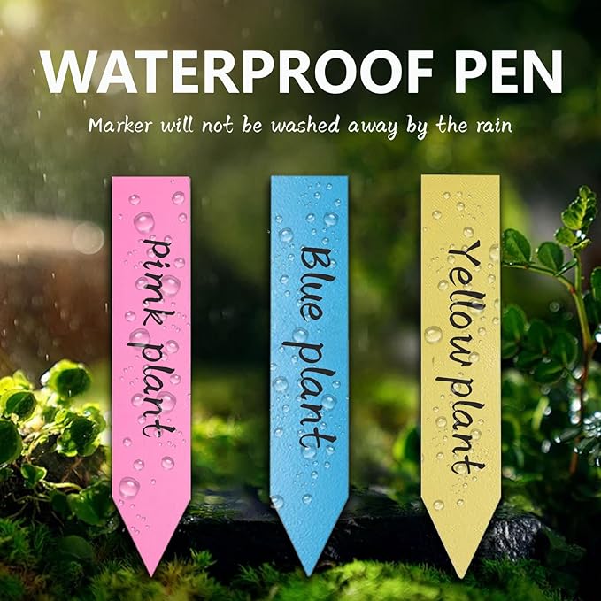 Plant Markers Garden Labels 360 Pcs Plastic Plant Labels Name Tags with Permanent Marking Pen for Seedlings Outdoor Nursery Garden Identification Stakes Tags Pot Marker 6 Colors