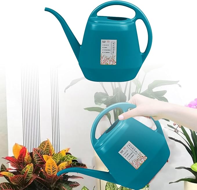 1 Gallon Long Spout Plastic Watering Can with Handle Lightweight Large Watering Can for Garden Flower House Office Indoor Plants Succulent Bonsai