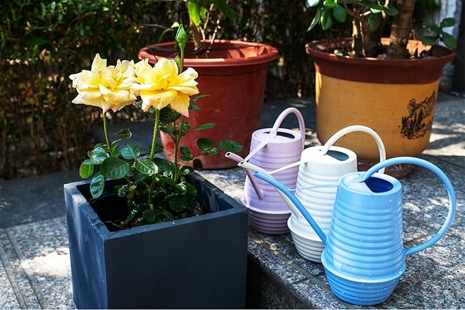 Small Watering Can, Matte Pink (Almost Mauve), 34oz., Metal Watering Can with Long Spout, Nice Indoor Water Can, Plant Water Can for Indoor Plants