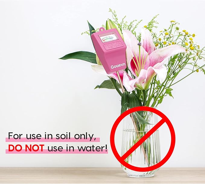 Gouevn Soil Moisture Meter, Soil Tester Plant Moisture Meter for House Plants, Plant Water Meter Hydrometer Plant Sensor for Indoor Plant Care, No Battery Needed (Pink)
