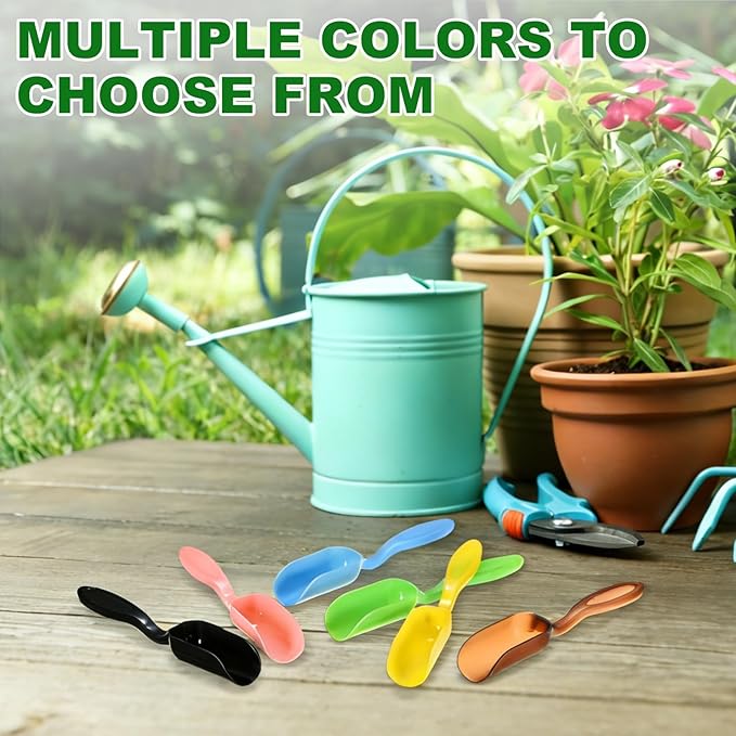 M METERXITY 20-Pack Mini Gardening Shovel Spoons, Plastic Garden Soil Scoops for Cultivation Digging Transplanting/Flower Planting/Plant Succulent, Colorful Small Gardening Tools [Blue]