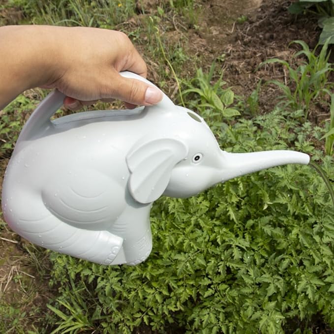 Lurrose 2pcs Long Spout Watering Can Set Elephant Design Watering Pot for Indoor and Outdoor Plants Household Garden in Blue