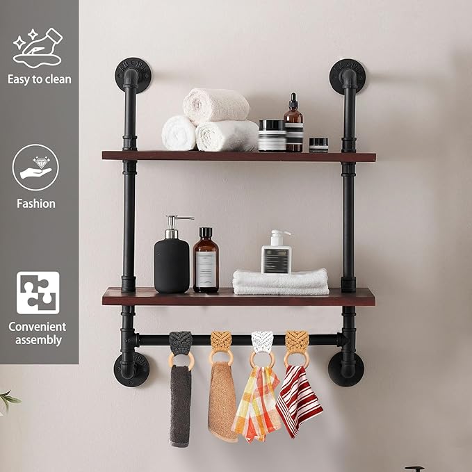 2Pcs Macrame Towel Holder Ring | Kitchen Towel Clips for Oven Handle | Crochet Towel Holder | Crochet Towel Holder Rings for Hanging Kitchen Towels (Gray)